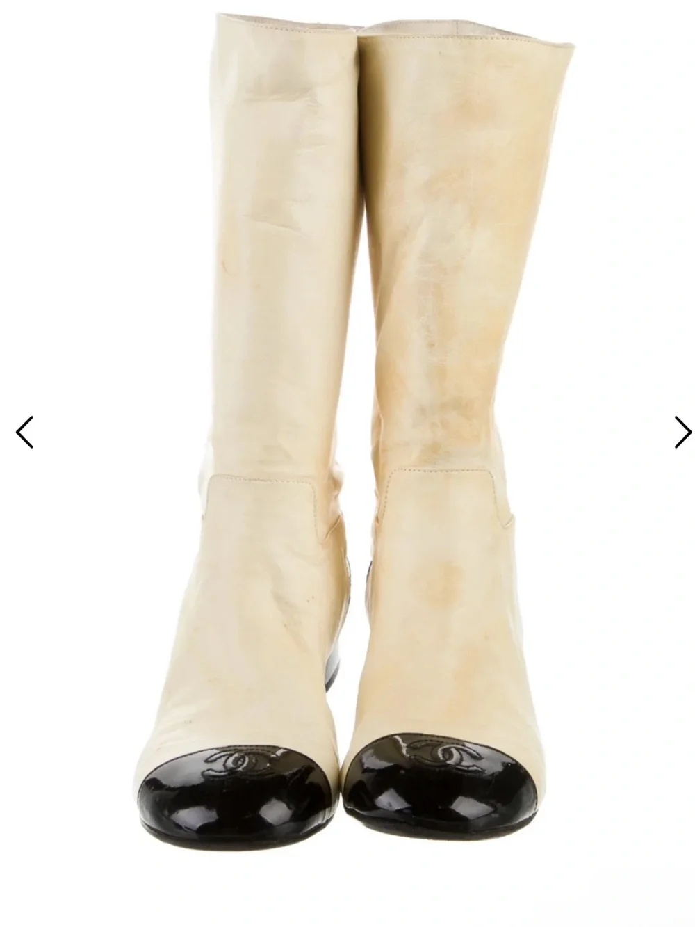 CHANEL Spring 2006 Couture Interlocking CC Logo Boots